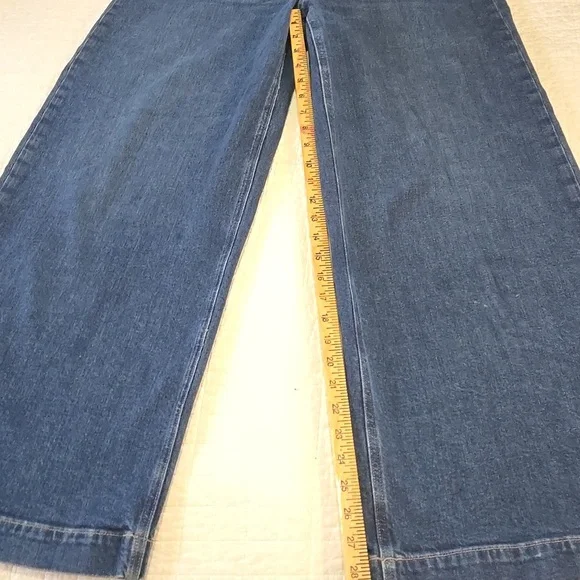 Paige Wide Leg Harper Jeans Womens Size 32 Dark Wash - Picture 11 of 12